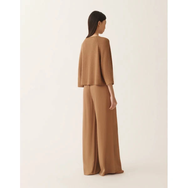 Cotton and Linen Cape with Sequins in Wicker