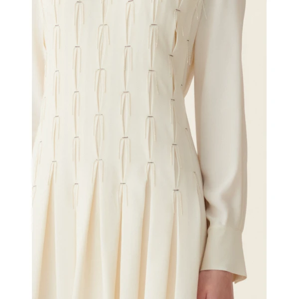 Crêpe de Chine Dress in Butter - Image 5