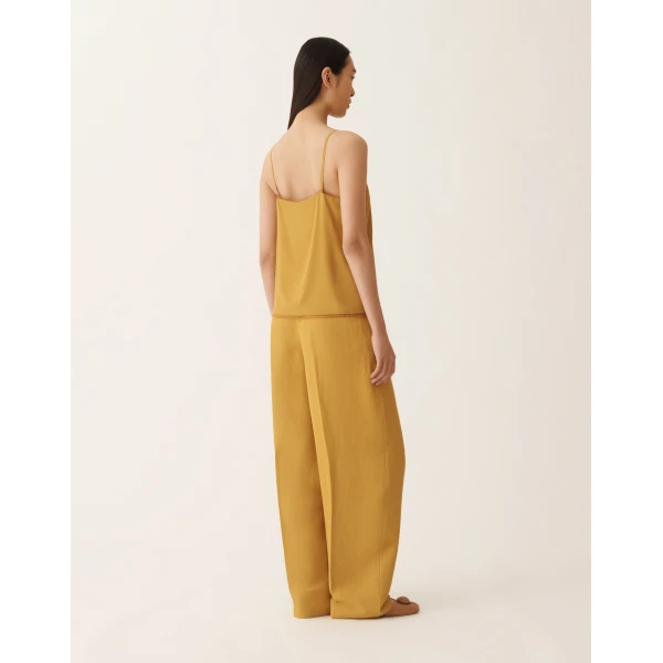 Crepe de Chine Lingerie Top in Mustard