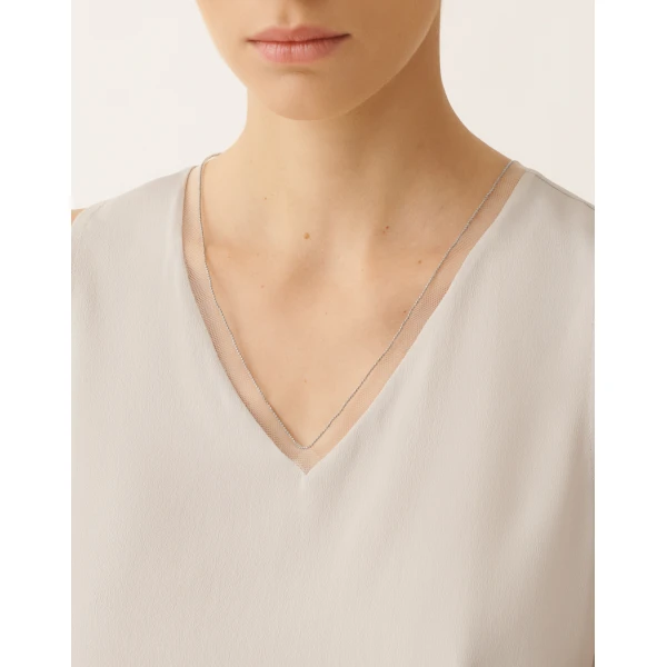 Crepe de Chine Tank Top in Rain - Image 5