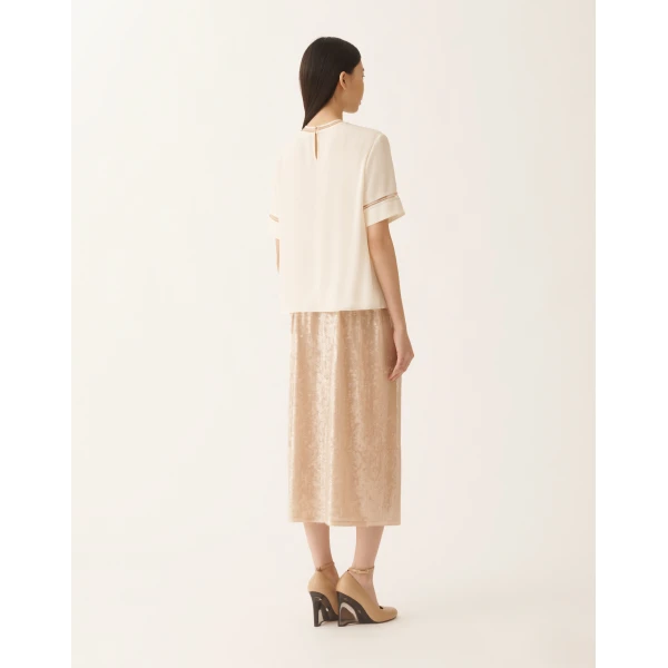 Crepe de Chine Top in Butter