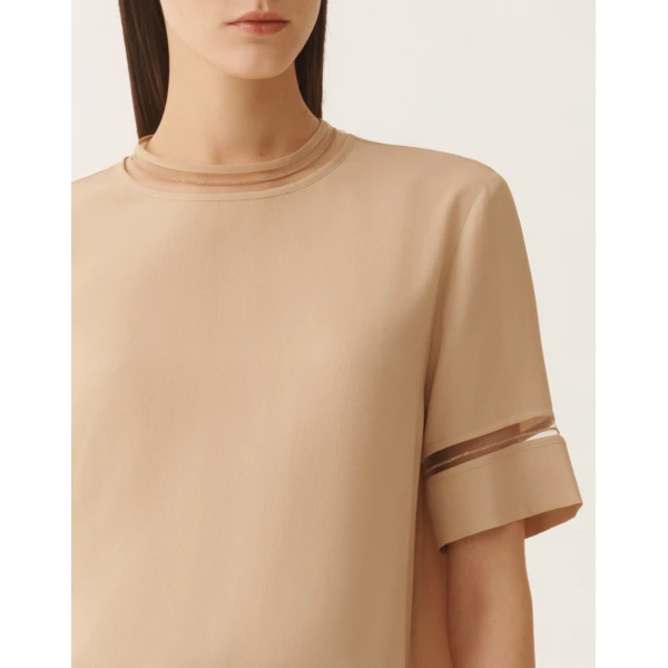 Crepe de Chine Top in Maple - Image 5