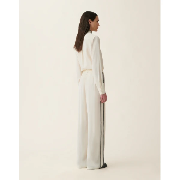 Crêpe de Chine Trousers in Butter