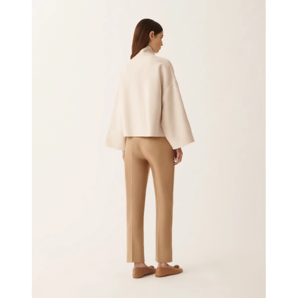 Cropped Boxy Coat in Double Wool