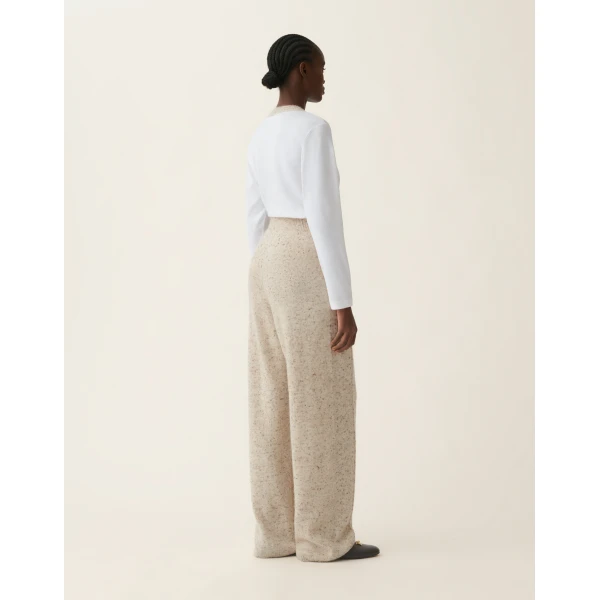 Donegal Yarn Trousers with Lurex in Cachà