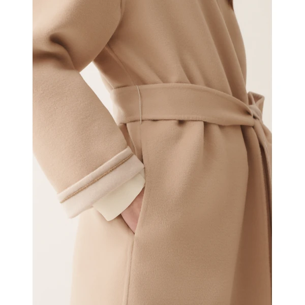 Double Wool Coat in Kasha - Image 5