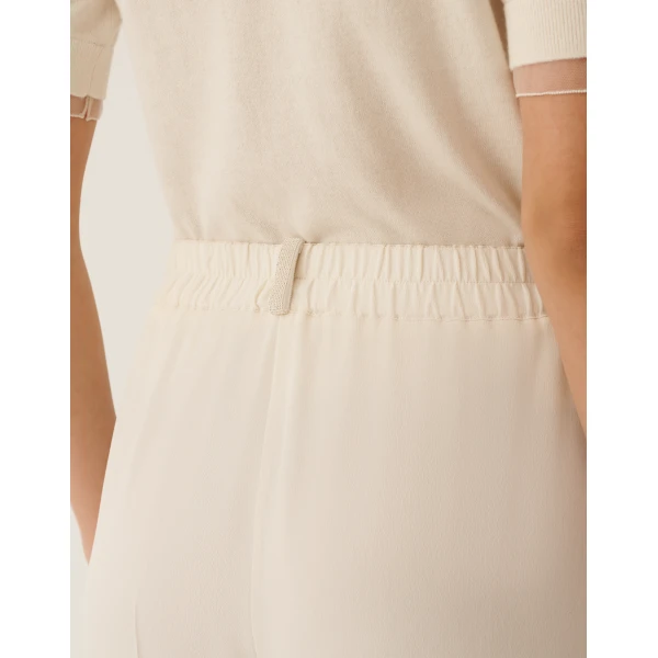 Fluid Linen and Viscose Pants in Butter - Image 5