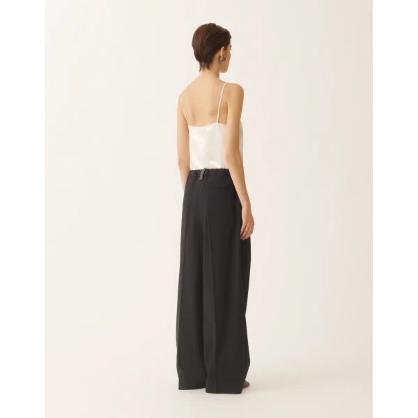 Fluid Techno-Tailored Pants in Midnight Blue