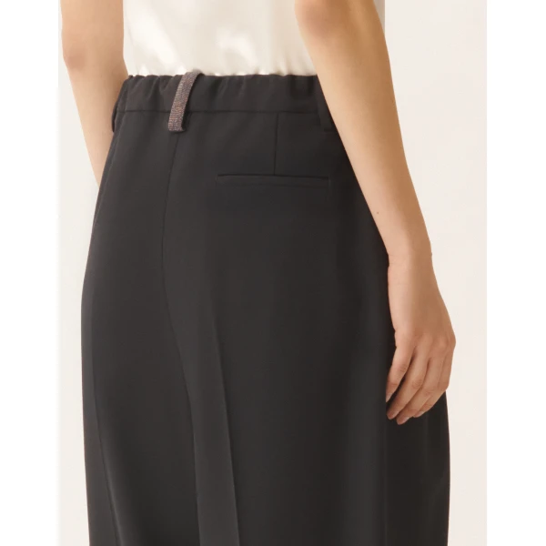 Fluid Techno-Tailored Pants in Midnight Blue - Image 5