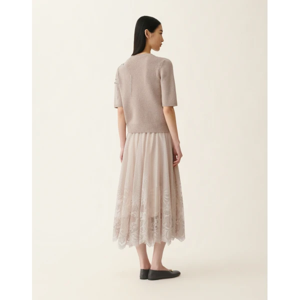 Gauze Cashmere Sweater in Mocha