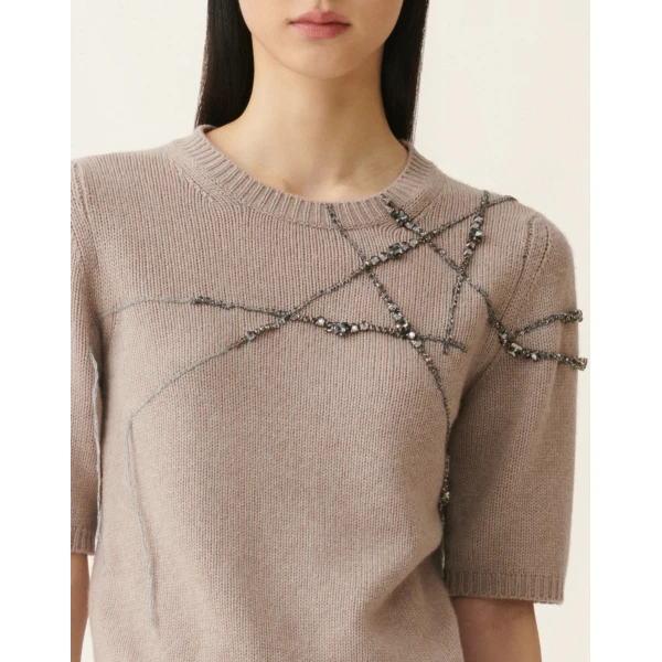 Gauze Cashmere Sweater in Mocha - Image 5