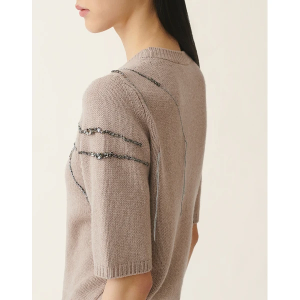 Gauze Cashmere Sweater in Mocha - Image 6
