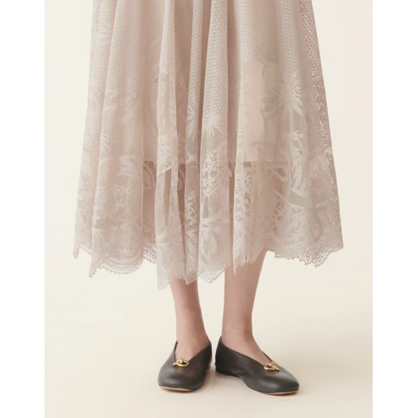 Jacquard Lace Skirt in Cachà - Image 5