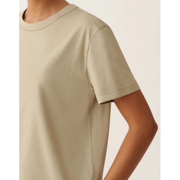 Jersey T-shirt in Khaki - Image 5