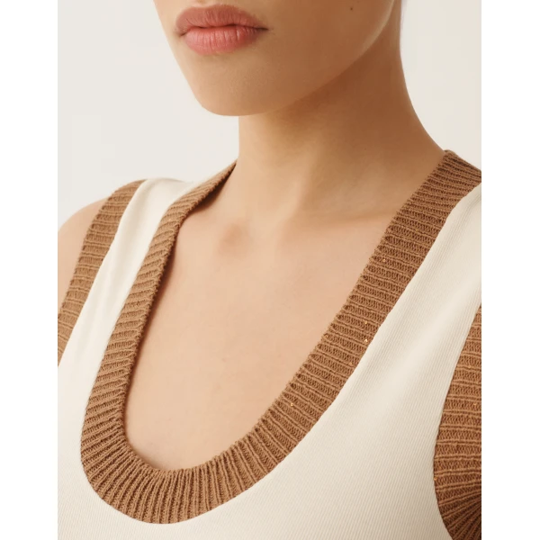 Jersey Tank Top in Butter - Image 5