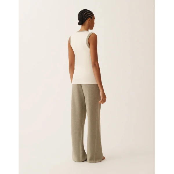 Jersey Tank Top in Butter and Khaki