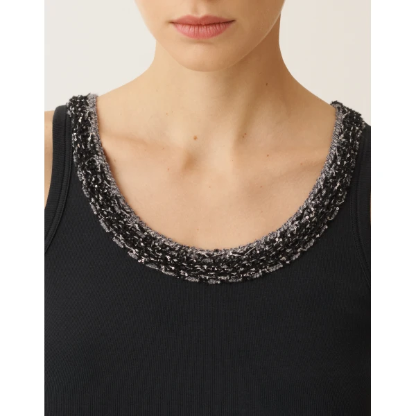 Jersey Tank Top in Night Blue - Image 5