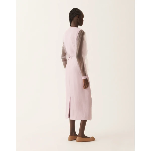 Lillac Pink Pencil Skirt in Fluid Fabric