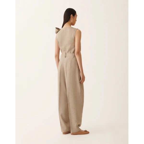 Linen Canvas Pants in Dove Grey