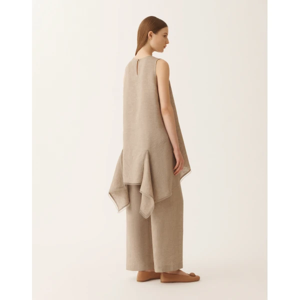 Linen Fabric Top in Dove Grey