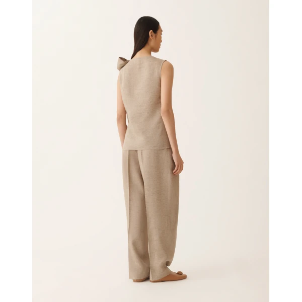 Linen Top in Taupe