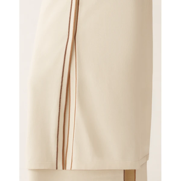Long Cardigan in Organic Cotton, Butter - Image 6