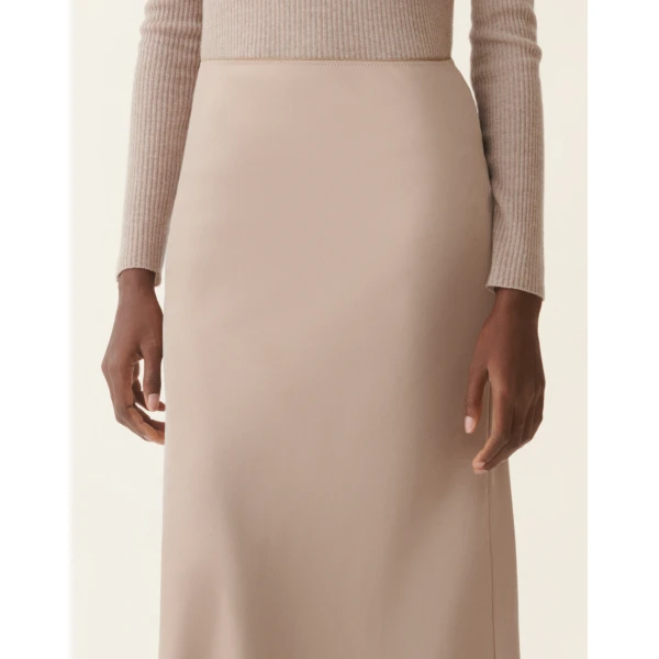 Long Fluid Skirt in Mocha - Image 5