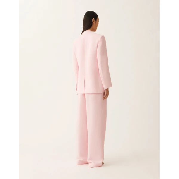 Long Jacket in Fluid Linen and Viscose