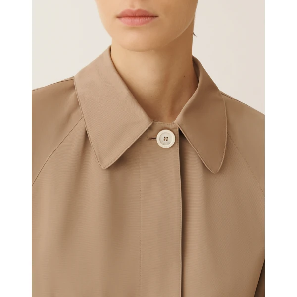 Long Trench Coat in Ottoman, Mud - Image 6