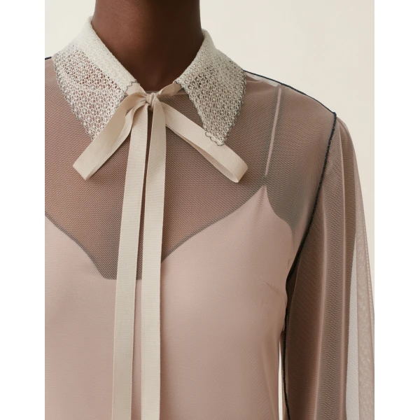 Long Tulle Dress in Cachà - Image 5