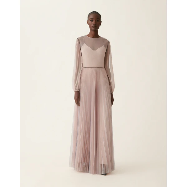 Long Tulle Dress in Cachà - Image 6