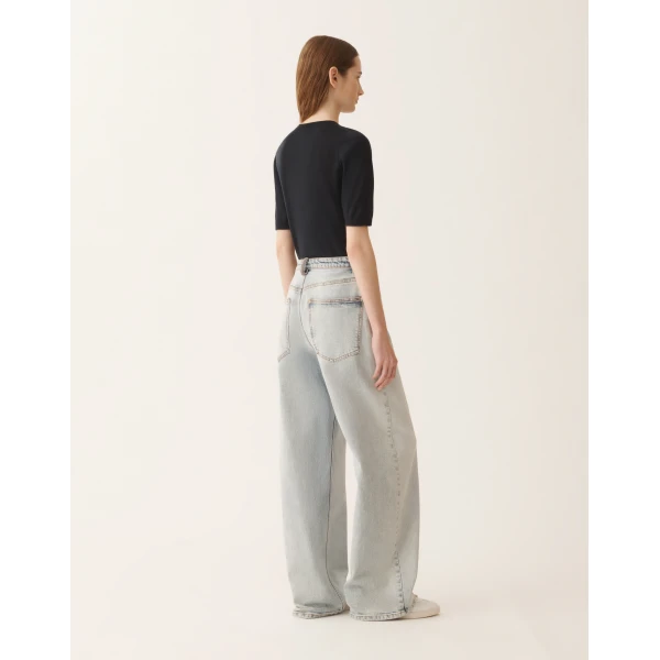 Marbled Aqua Denim Pants