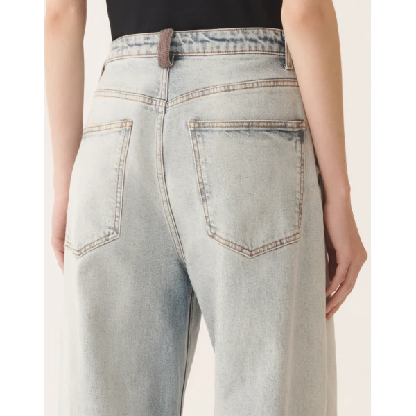 Marbled Aqua Denim Pants - Image 5