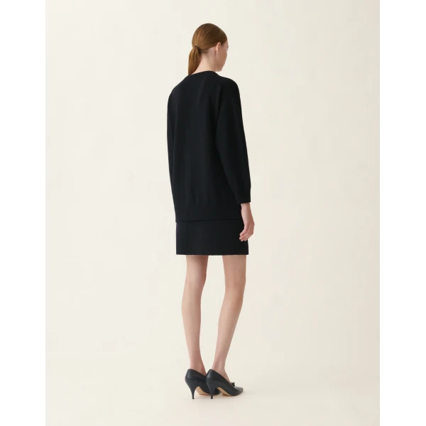 Merino Wool Cardigan in Midnight Blue