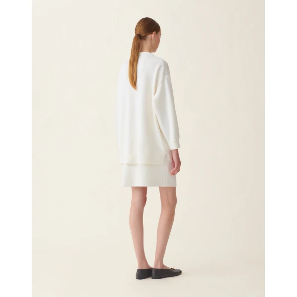 Merino Wool Cardigan in Raffia