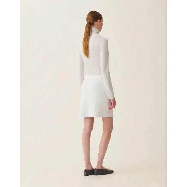 Merino Wool Miniskirt in Raffia