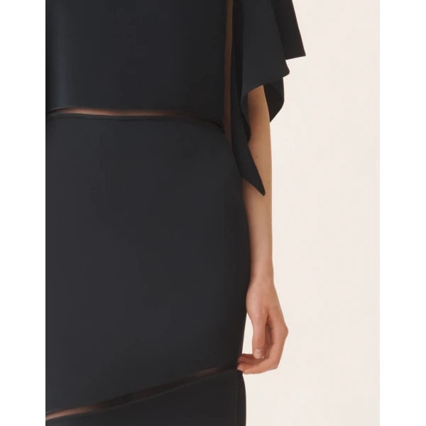 Midi Dress in Midnight Blue Enver Satin - Image 6