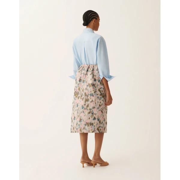 Midi Skirt in Technical Chiné