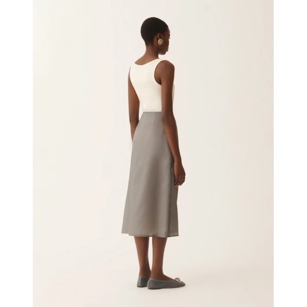 Midi Skirt in Water-Reflective Organza