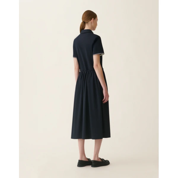 Milano Stitch Jersey Dress in Midnight Blue