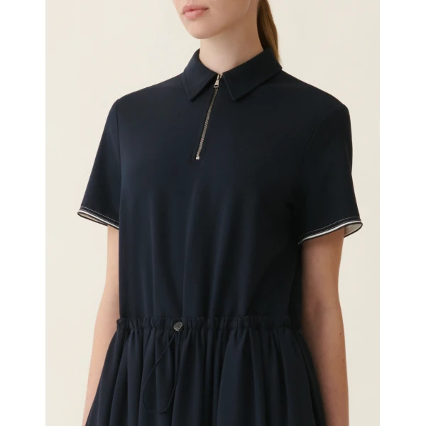 Milano Stitch Jersey Dress in Midnight Blue - Image 5