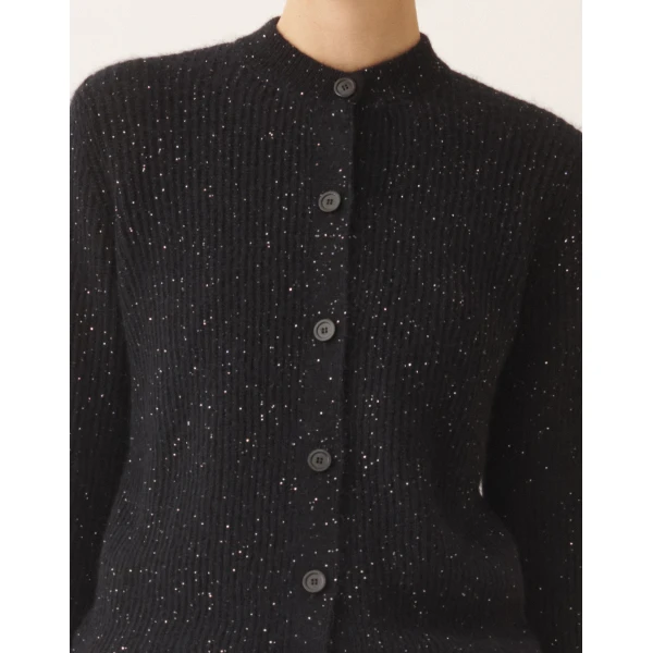 Mohair Cardigan with Sequins in Night Blue - Image 5