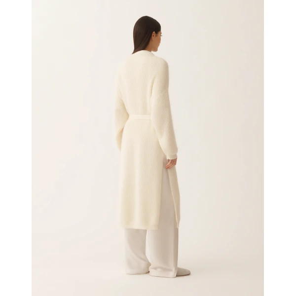 Mohair Maxi Cardigan with Sequins in Raffia