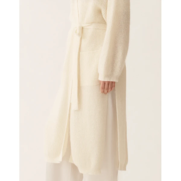 Mohair Maxi Cardigan with Sequins in Raffia - Image 5