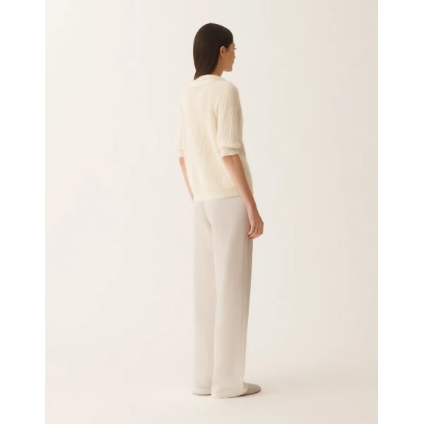 Mohair Polo with Sequins in Raffia