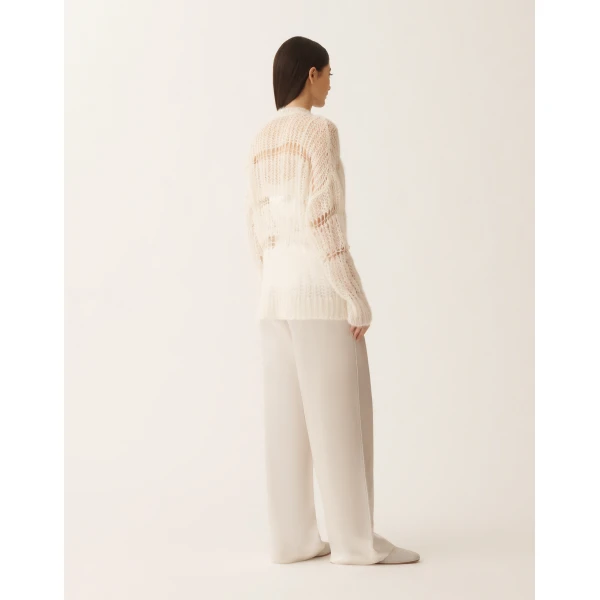 Mohair and Organic Cotton Sweater in Raffia