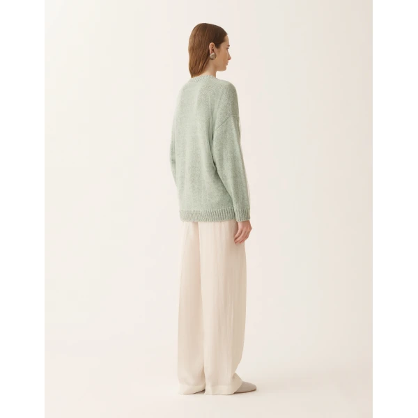 Mouliné Yarn Sweater in Ghirri Green
