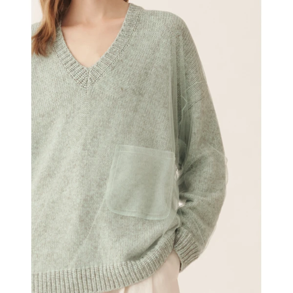 Mouliné Yarn Sweater in Ghirri Green - Image 5