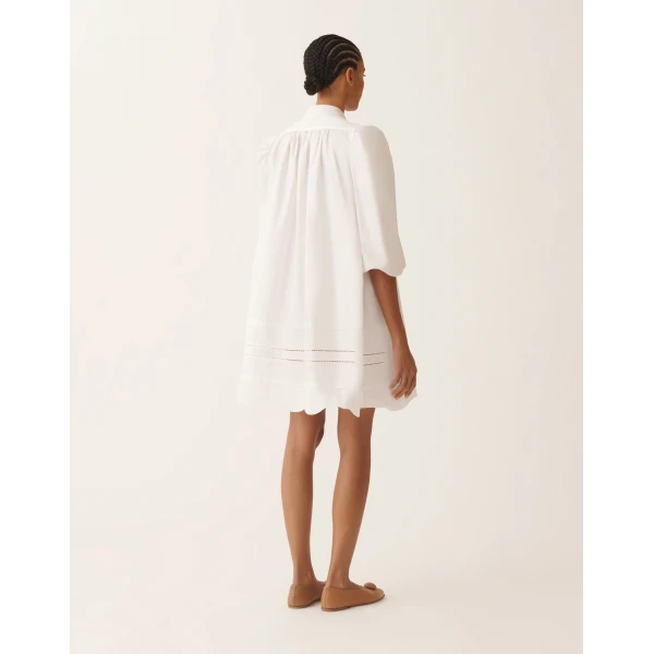 Optical White Poplin Dress