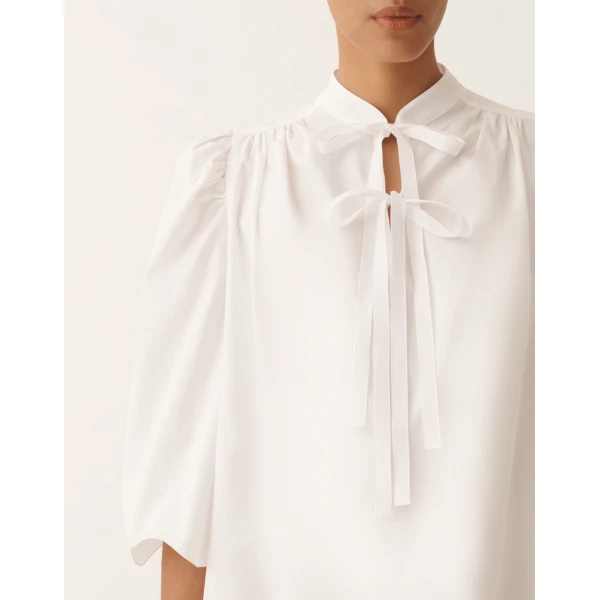 Optical White Poplin Dress - Image 5